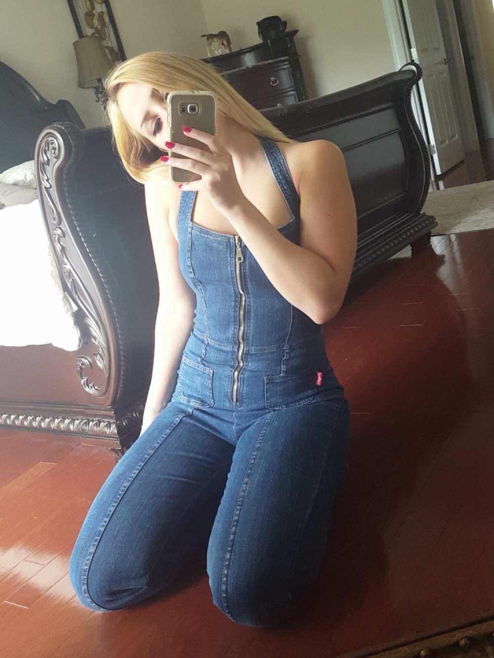 Vintage Outlaw Made in USA Denim Halter Jumpsuit Size 7